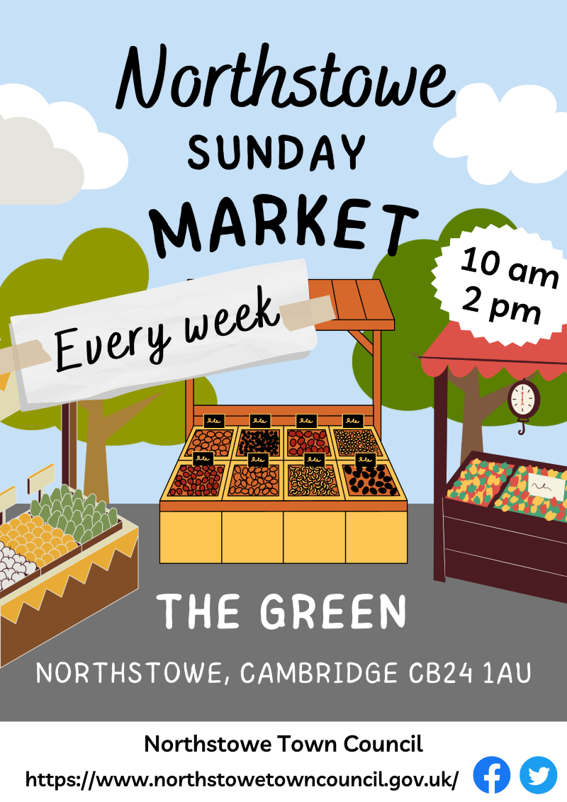 Our line-up for the weekly Sunday market #Northstowemarket