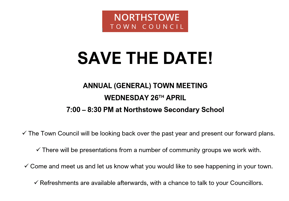 SAVE THE DATE: Annual Town Meeting on 26th April