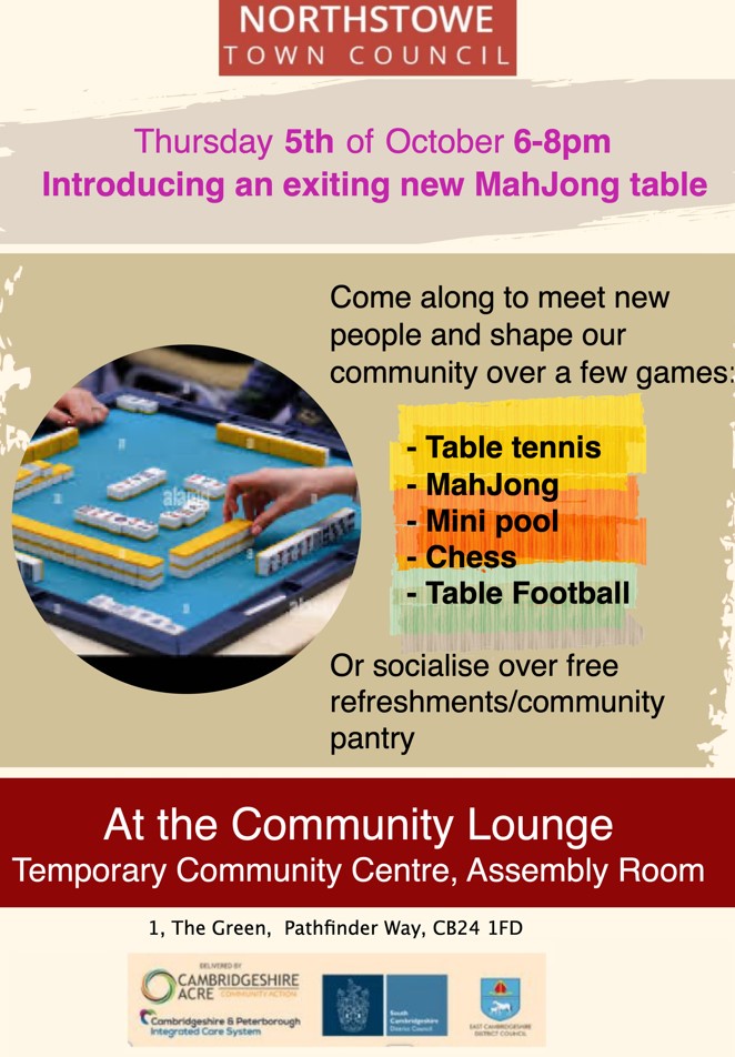 Thu. 5th Oct_6-8PM_new MahJong Table at Community Lounge!