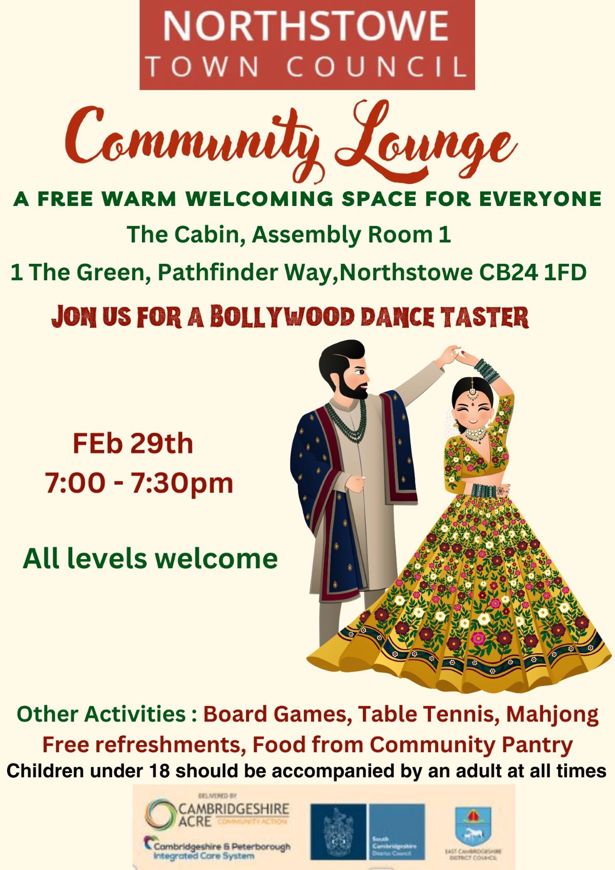 Free Bollywood Dance session_Thu 29th Feb at the #NorthstoweCommunityLounge