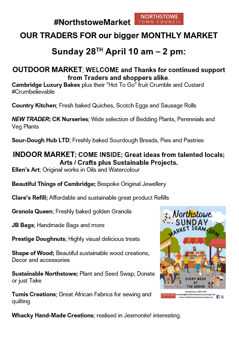Big Monthly Market Sunday 28th APRIL - Line up of keen traders